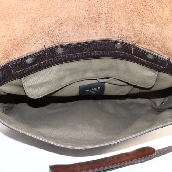 Palmer Trading Co. Leather & Canvas Messenger Bag Satchel USA - Picture 7 of 9